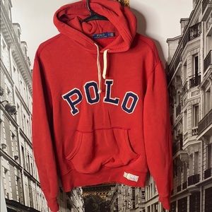 Red polo hoodie